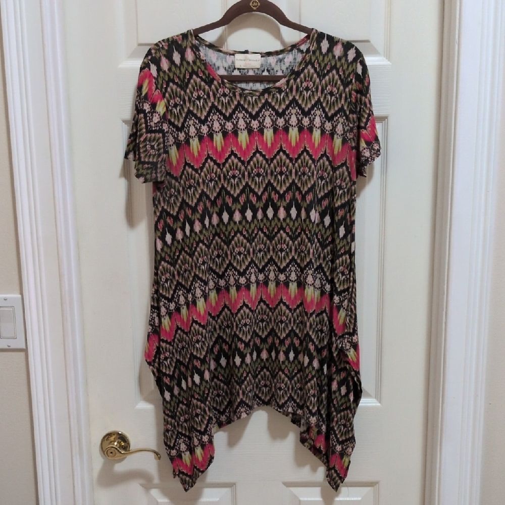 Bobbie Brooks Ladies Women's Vintage Hankerchief Hem Tunic Top Size Large